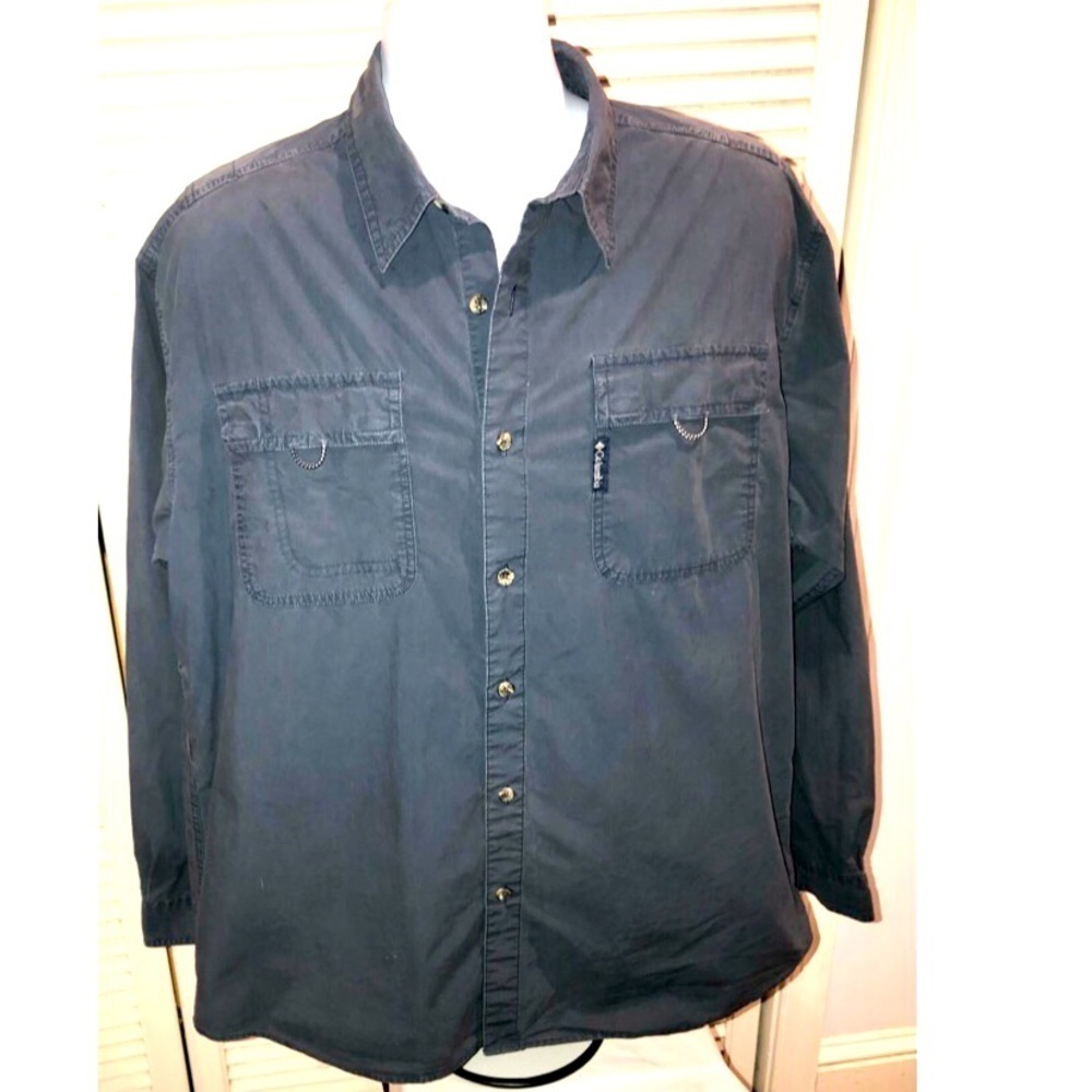 Columbia Sportwear button down long sleeve shirt Blue Large